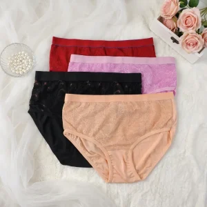 Elegant Floral Lace Front Panties