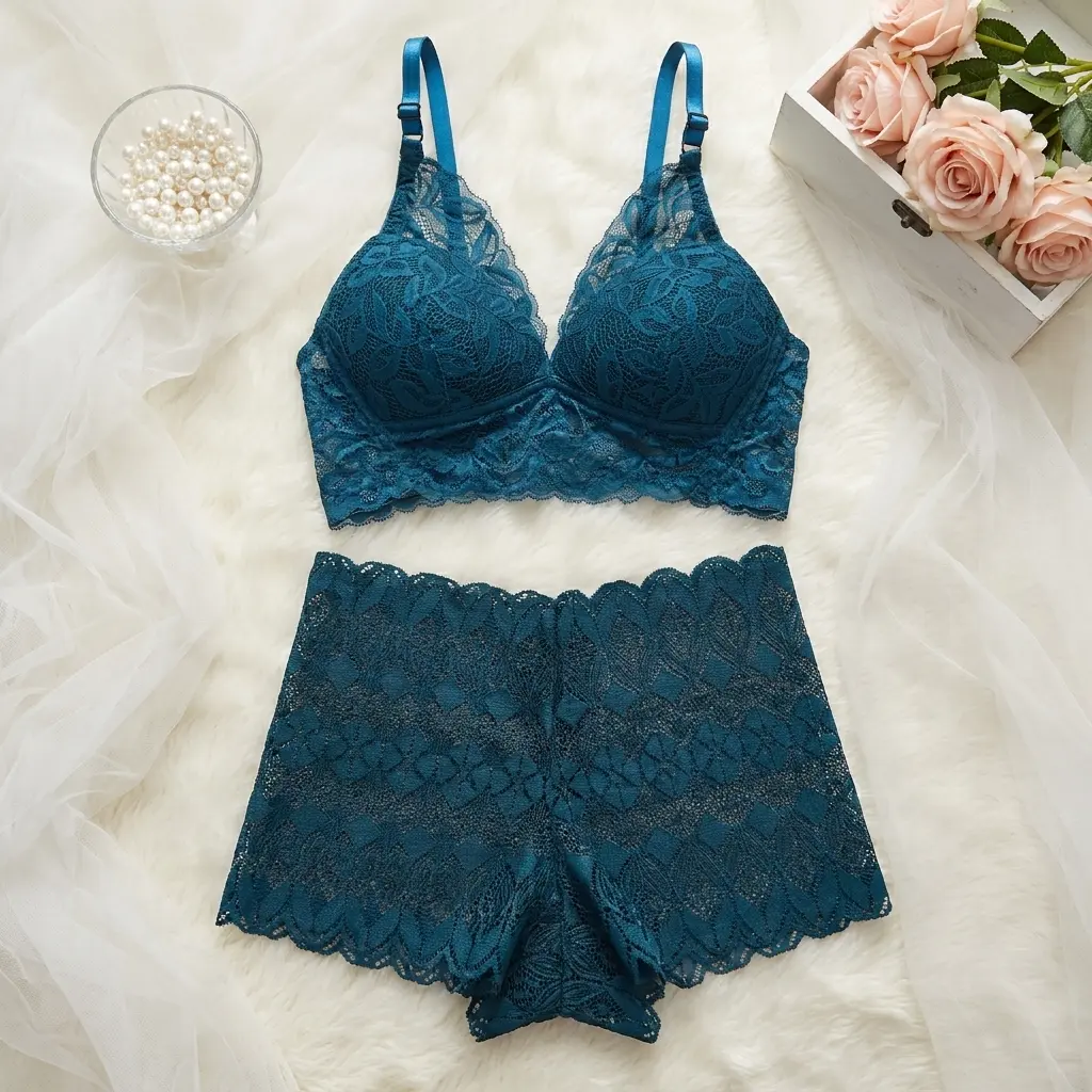 Luxury_flat_lay_product_photography_202608291450 Lace Bra & Penty Set - Image 1