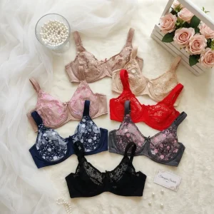 Floral Embroidered Sheer Bra