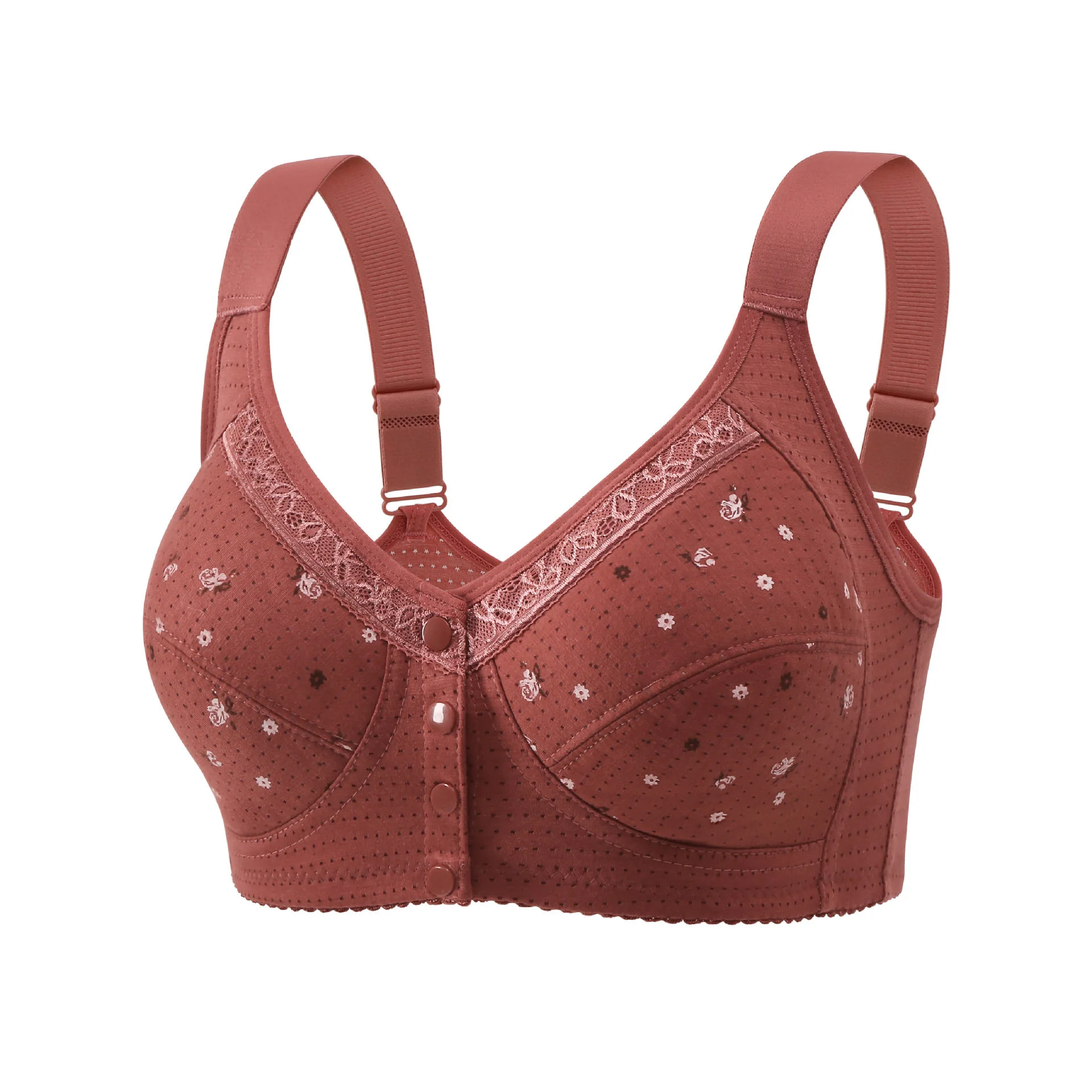 download (85) Front Button Bra Caramel Colour - Image 1